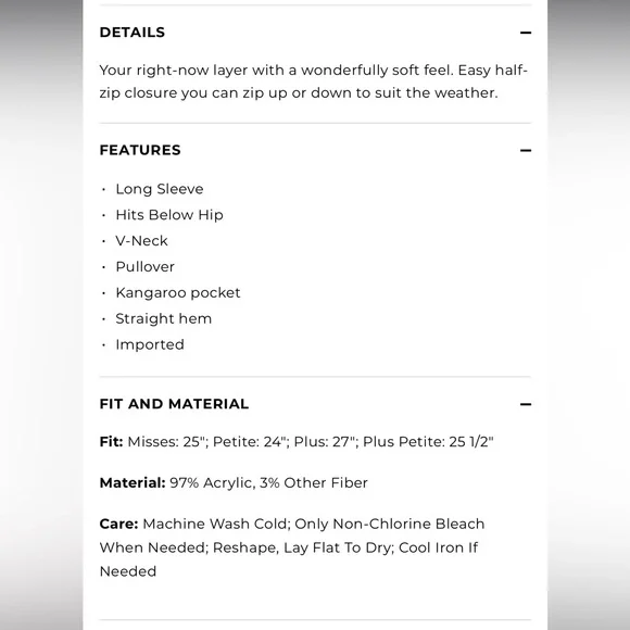 Talbots Half Zip Mockneck Pullover Speckled Off White Quarter Zip with Pocket - Picture 4 of 10